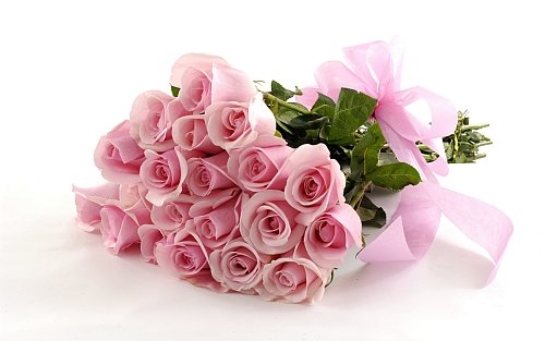 Bukiet róż w kolorze jasnoróżowym